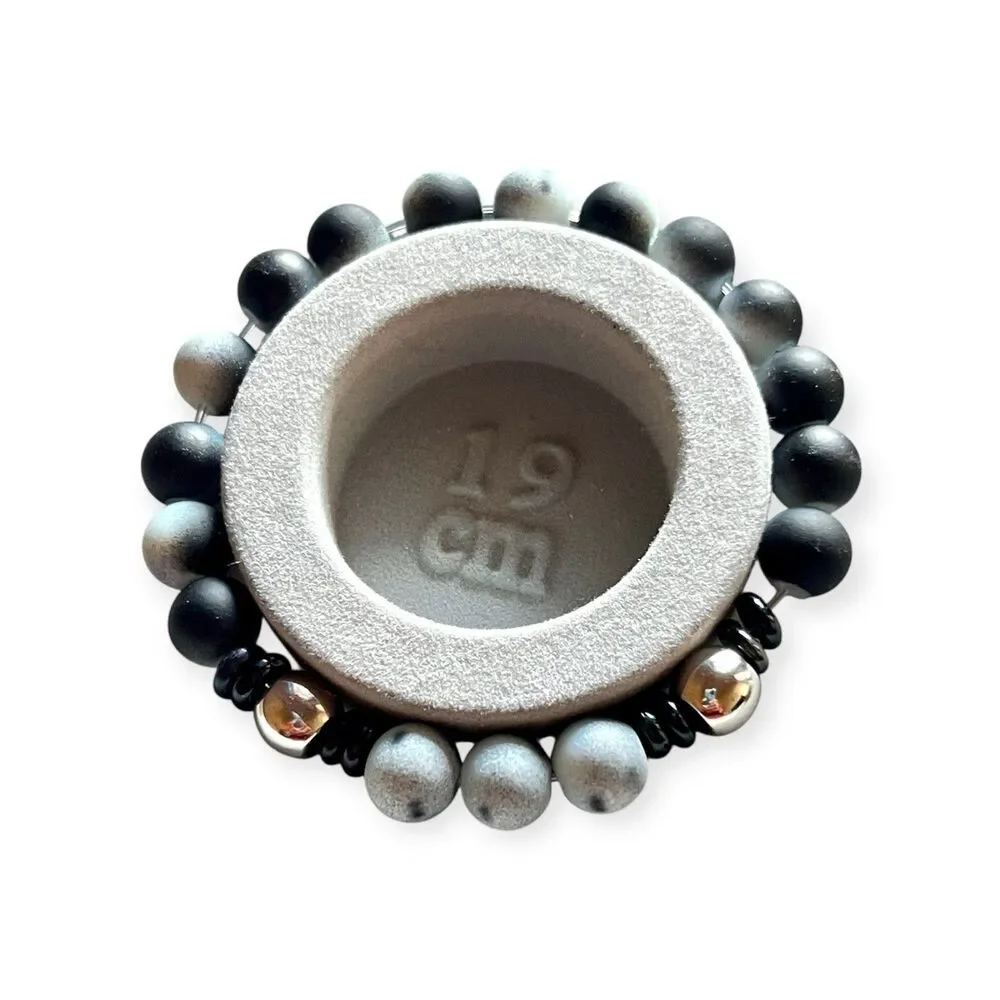 Handmade Coated Glass 10mm Beaded Bracelet 7.5